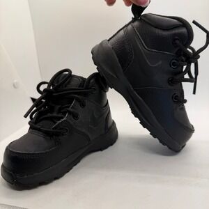Nike Manoa LTR TD Toddler Boots Triple Black BQ5374-001 Size 6C